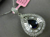 LARGE 5.88CT ROUND & BAGUETTE DIAMOND & SAPPHIRE 18KT WHITE GOLD 3D DROP PENDANT