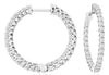 ESTATE 1.0CT DIAMOND 14KT WHITE GOLD INSIDE OUT FILIGREE HOOP HANGING EARRINGS