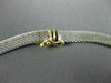 ESTATE WIDE & LONG 14KT WHITE & YELLOW GOLD MESH SCREW NECKLACE UNIQUE! #22677