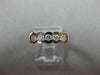 ANTIQUE WIDE DIAMOND 14KT WHITE GOLD 5 STONE SEMI BEZEL ANNIVERSARY RING #22478