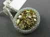 ESTATE 2.92CT MULTI COLOR FANCY DIAMOND 18K WHITE GOLD OVAL HALO PENDANT & CHAIN