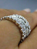 ESTATE WIDE 3.17CT DIAMOND 18K WHITE GOLD 3D MULTI SHAPE ETERNITY STACKABLE RING