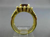LARGE 4.1CT ROUND & BAGUETTE DIAMOND & RUBY 18K YELLOW GOLD HALO ENGAGEMENT RING