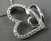 ESTATE .22CT DIAMOND 14KT WHITE GOLD DOUBLE HEART LOVE FLOATING PENDANT W/ CHAIN