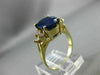 ESTATE 3.36CT DIAMOND & SAPPHIRE 14KT YELLOW GOLD TRILLION ENGAGEMENT RING 10469