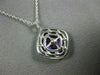 ESTATE .79CT DIAMOND & AAA AMETHYST 14K WHITE GOLD 3D SQUARE DOUBLE HALO PENDANT
