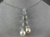 ESTATE .75CT DIAMOND & AAA SOUTH SEA PEARL 14KT WHITE GOLD LARIAT PENDANT #22110