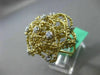 ESTATE EXTRA LARGE .23CT DIAMOND 18KT TWO TONE GOLD 3D HANDCRAFTED FLOWER RING