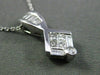 ESTATE .56CT ROUND BAGUETTE PRINCESS DIAMOND 14KT WHITE GOLD 3D SQUARE PENDANT