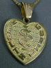ESTATE 14KT YELLOW GOLD 3D HEART HEALTH GUARD ENGRAVABLE FLOATING PENDANT #25168