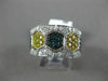 ESTATE WIDE 1.36CT MULTI COLOR DIAMOND 14KT WHITE GOLD HEXAGON ANNIVERSARY RING