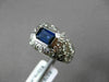 ESTATE 1.49CTW DIAMOND & AAA SAPPHIRE 14KT WHITE GOLD FILIGREE ENGAGEMENT RING