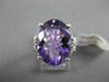 ESTATE LARGE 7.73CTW DIAMOND & AAA AMETHYST 14KT WHITE 3D FLORAL COCKTAIL RING