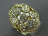 ESTATE LARGE 1.86CT DIAMOND 18KT YELLOW GOLD 3D MULTI FLOWER OPEN FILIGREE RING