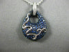 ESTATE 2.51CT DIAMOND & SAPPHIRE 18KT WHITE & BLACK GOLD TEAR DROP SWIRL PENDANT