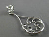 ESTATE LARGE 1.07CT DIAMOND 18KT WHITE GOLD PEAR SHAPE FILIGREE HANGING EARRINGS