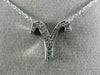 ESTATE .15CT DIAMOND 14KT WHITE GOLD "Y" INITIAL LOVE FLOATING PENDANT #22989