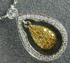 ESTATE .84CT WHITE & FANCY YELLOW DIAMOND 18KT TWO TONE GOLD TEAR DROP NECKLACE