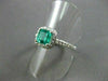 ESTATE 1.31CT AAA EMERALD & DIAMOND 14KT WHITE GOLD HALO ENGAGEMENT RING #22244