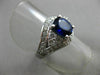 ANTIQUE WIDE 2.19CT DIAMOND & AAA SAPPHIRE 14K WHITE GOLD ENGAGEMENT RING #18361