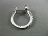 ANTIQUE .80CT DIAMOND 14KT WHITE GOLD CIRCULAR HALO HOOP HUGGIE EARRINGS #15706