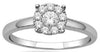 ESTATE 0.5CT DIAMOND 14KT WHITE GOLD 3D CLASSIC ROUND CLUSTER FLOWER LOVE RING