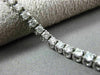 ESTATE 3.0CT ROUND DIAMOND 14KT WHITE GOLD CLASSIC 3 DIMENSIONAL TENNIS BRACELET