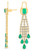 LARGE 3.92CT DIAMOND & AAA EMERALD 18KT YELLOW GOLD MULTI TEAR DROP FUN EARRINGS