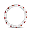 ESTATE .80CT DIAMOND & AAA RUBY 14KT WHITE GOLD BAMBOO ETERNITY ANNIVERSARY RING
