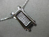 ESTATE .35CT DIAMOND 14K WHITE GOLD 3D RECTANGULAR FLOATING PENDANT CHAIN #25452