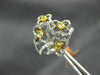 ESTATE LARGE 1.69CT WHITE & FANCY YELLOW DIAMOND 18KT TWO TONE GOLD CLOVER RING