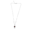 LARGE 3.24CT DIAMOND & AAA RUBY 18KT WHITE GOLD OVAL DOUBLE HALO LOVE NECKLACE