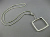 ESTATE 1.09CT DIAMOND 14KT WHITE GOLD 3D OPEN SQUARE LARIAT NECKLACE 16.5" #6600