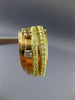 ESTATE WIDE .24CT FANCY YELLOW & PINK DIAMOND 18KT 2 TONE GOLD UMBRELLA EARRINGS