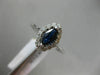ESTATE .85CT DIAMOND & AAA MARQUISE SAPPHIRE 14K WHITE GOLD HALO ENGAGEMENT RING