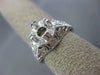 ESTATE LARGE .57CT DIAMOND 18KT WHITE GOLD FILIGREE SEMI MOUNT ENGAGEMENT RING