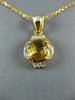ESTATE LARGE 2.06CT DIAMOND & AAA YELLOW TOPAZ 14KT 2 TONE GOLD 3D PENDANT #489
