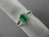 ESTATE 1.28CT DIAMOND & AAA EMERALD 14KT WHITE GOLD SQUARE HALO ENGAGEMENT RING