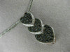 ESTATE .78CT WHITE & BLACK DIAMOND 14KT WHITE GOLD TRIPLE HEART JOURNEY PENDANT