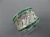 LARGE 1.98CT DIAMOND & AAA EMERALD 14KT WHITE GOLD CRISS CROSS ANNIVERSARY RING
