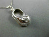 ESTATE .03 DIAMOND 14KT WHITE GOLD HANDCRAFTED BOW BABY GIRL SHOE PENDANT #21949