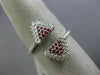 ESTATE WIDE .36CT DIAMOND & AAA RUBY 14KT WHITE GOLD TRIANGLE PAVE FLEXIBLE RING
