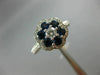 ESTATE WIDE 3.60CT DIAMOND & AAA ROUND SAPPHIRE 14KT WHITE GOLD 3D FLOWER RING