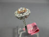 GIA WIDE 1.51CT MULTI COLOR DIAMOND 18K WHITE & ROSE GOLD FLOWER ENGAGEMENT RING