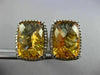 ESTATE LARGE 14.21CT DIAMOND & CITRINE 14KT BLACK GOLD 3D HALO FILIGREE EARRINGS