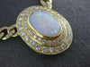 ESTATE EXTRA LARGE 73.9CT DIAMOND & AAA OPAL 18KT YELLOW GOLD OVAL HALO NECKLACE