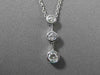 ESTATE LARGE .97CT DIAMOND 14K WHITE GOLD PAST PRESNT FUTURE BEZEL PENDANT #7324