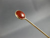 ANTIQUE AAA RED CABOCHON AGATE 14KT YELLOW GOLD 3D CLASSIC LAPEL PIN #26532