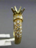 ESTATE .72CT DIAMOND 14KT YELLOW GOLD 3D ROUND PAVE SEMI MOUNT ENGAGEMENT RING