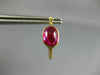 4.0CT AAA SYNTHETIC RUBIES 14KT YELLOW GOLD 3D OVAL HOOP HANGING EARRINGS #24386